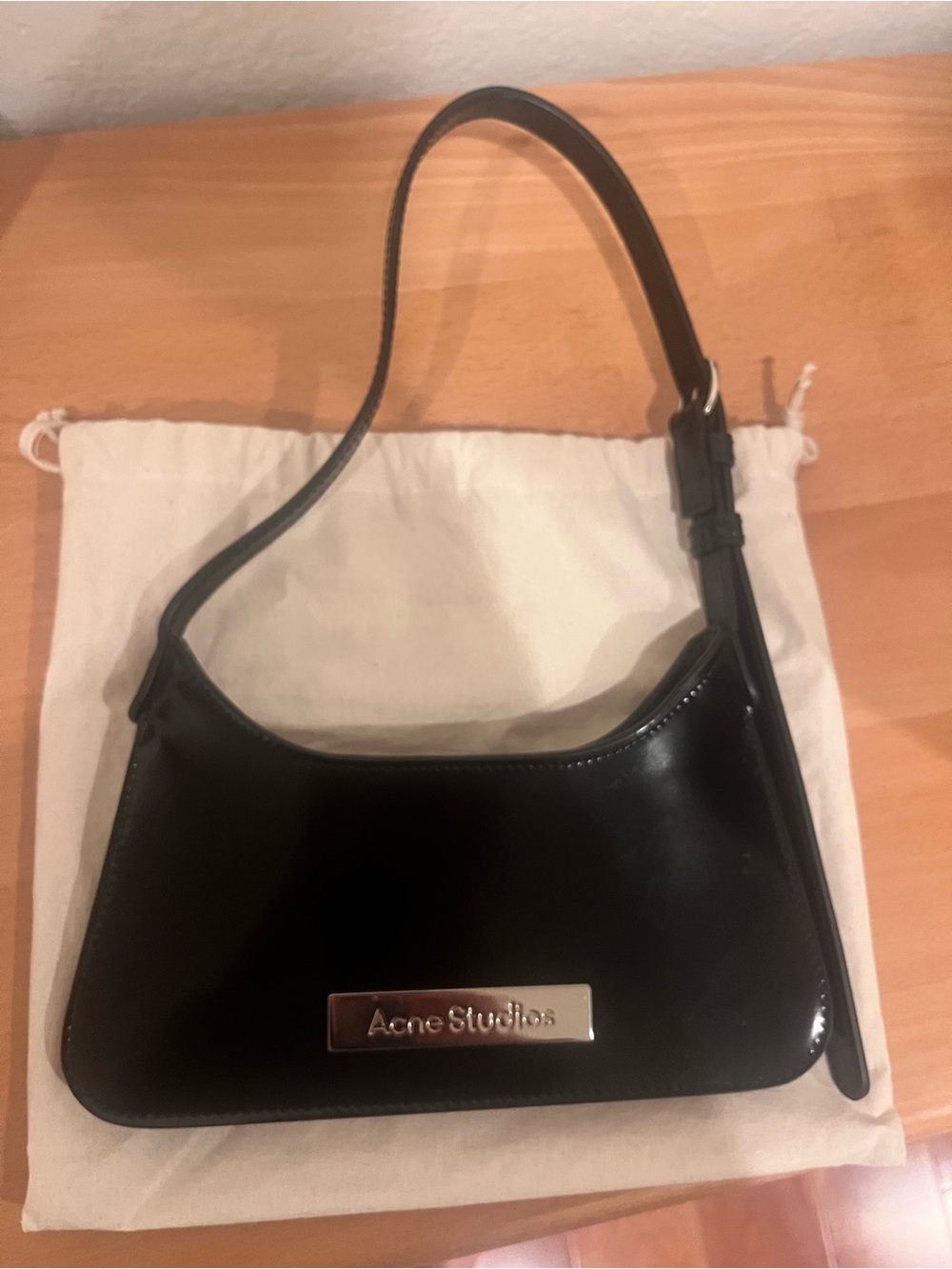 Acne Black Patent Mini Shoulder Bag